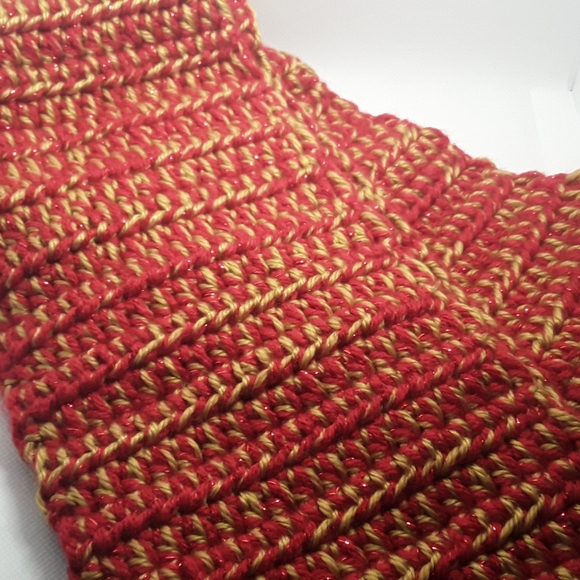NWOT handmade red & gold scarf - Picture 1 of 3